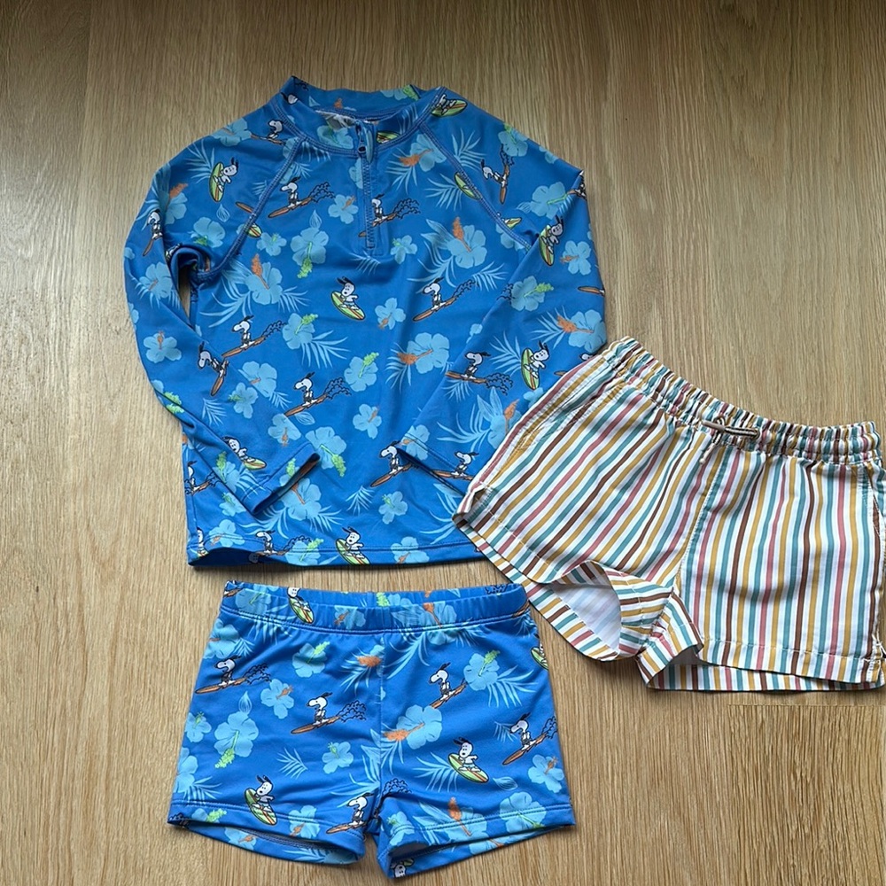 Zara Peanuts Blue Swimwear Boys 3T-4T